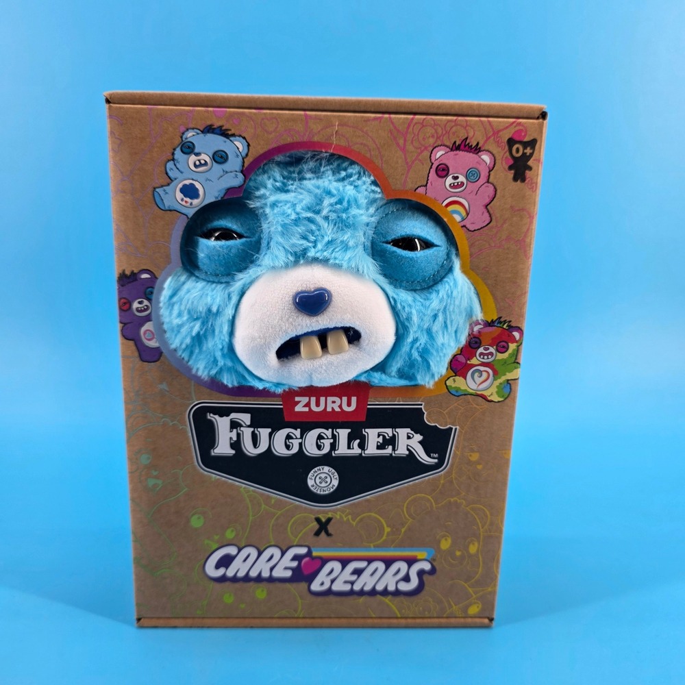 Zuru Fuggler x Care Bears Grumpy Bear Blue Plush Funny Ugly Monster NIB